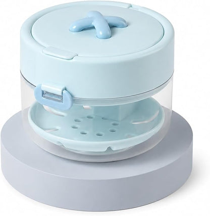 🦷 Retainer Cleaner Case Box – Storage Soak Container with Drain Tray, Built-in Mirror & Brush for Travel Cleaning ✨