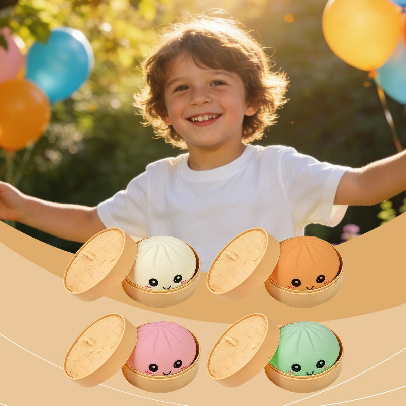 Cute Dumpling Sensory Toy - Stress Relief Squeeze Toy for Kids & Adults