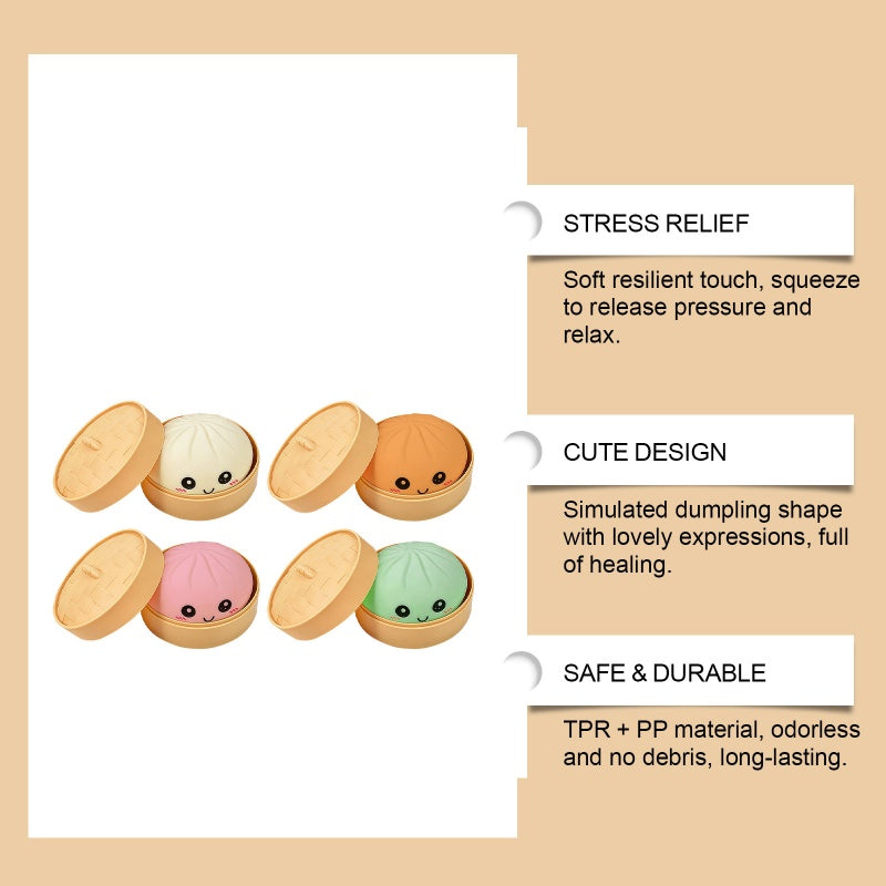 Cute Dumpling Sensory Toy - Stress Relief Squeeze Toy for Kids & Adults