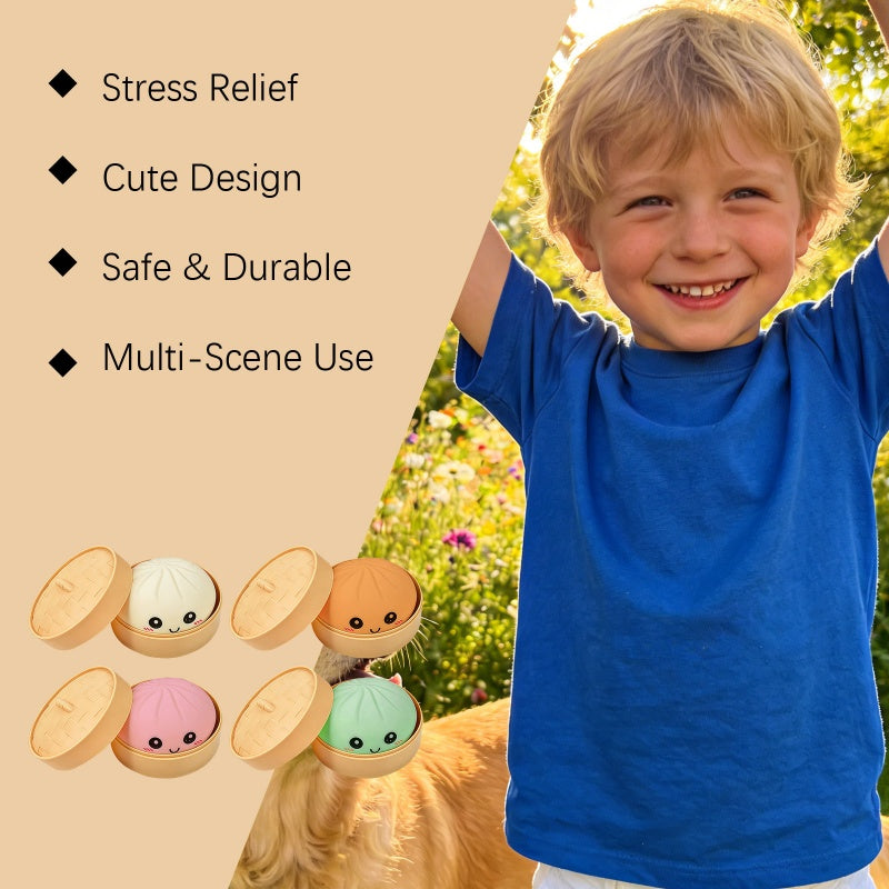 Cute Dumpling Sensory Toy - Stress Relief Squeeze Toy for Kids & Adults