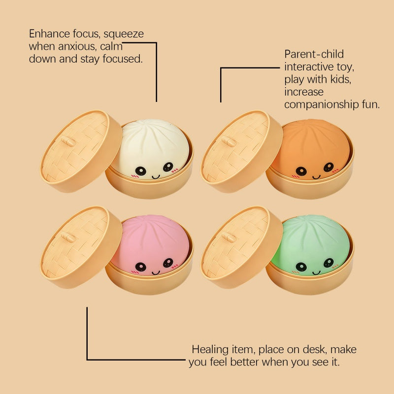 Cute Dumpling Sensory Toy - Stress Relief Squeeze Toy for Kids & Adults